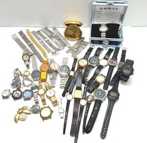 【S467】★中古★時計まとめて　腕時計33点　ベルトのみ11点　SEIKO CITIZEN CASIO 他　懐中時計　手巻き　クオーツ　等