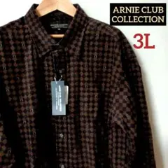 【✨未使用】ARNIE CLUB 3Lコーデュロイシャツ　茶系ワイシャツ3L