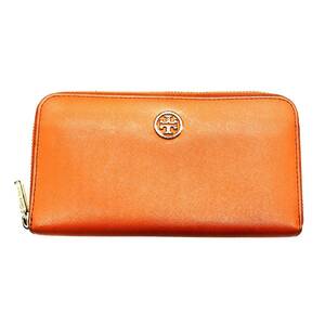 保管品 TORY BURCH トリーバーチ ロング ウォレット 長財布 財布 ラウンドファスナー オレンジ レディース