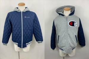 131-KM2842-120s Supreme シュプリーム Champion チャンピオン Reversible Hooded Jacket リバーシブル ジャケット Sサイズ 14FW ネイビー