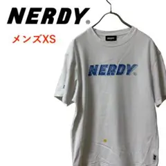 T2771*NERDY*ノルディ*半袖Tシャツ*ロゴプリント*白*メンズXS