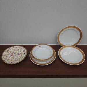 ＃1668D【Noritake/ノリタケ　皿×4　プレート　花柄　ボウル×1　5点4種類　セット　保管品】