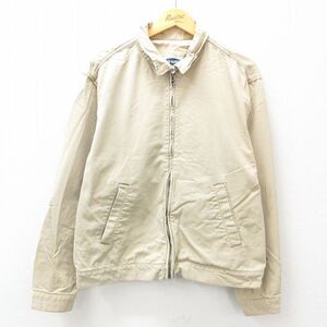 L/古着 オールドネイビー OLD NAVY 長袖 ジャケット スイングトップ メンズ 00s コットン ベージュ カーキ 25jan10 中古 アウター ジャンパ