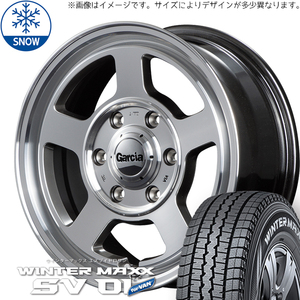 145R12 6PR スタッドレスタイヤホイールセット ハイゼットジャンボ etc (DUNLOP WINTERMAXX SV01 & GARCIA Chicago5 4穴 100)