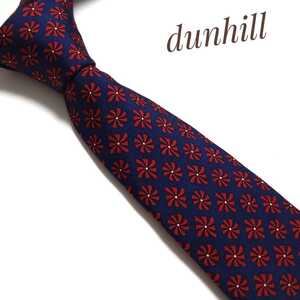 dunhill ダンヒル ネクタイ ハイブランド 高級ネイビー 赤 984