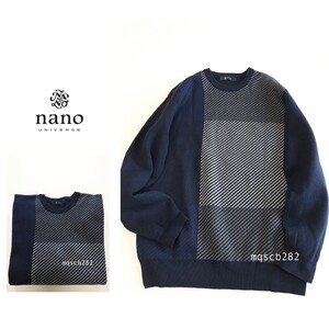 ナノ・ユニバース nano universe クルーネック ニット セーター size M