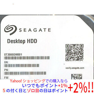 【中古】SEAGATE製HDD ST3000DM001 3TB SATA600 7200 0～100時間以内 [管理:1050008956]