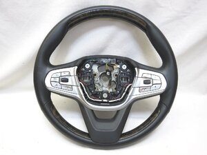 美品! G11 7シリーズ BMW 純正 ウッド ステアリング ハンドル スイッチG30 G31 G32 G01 G02 G12 M5 M7 M8 X3M X5M X4M管理番号（W-5527）