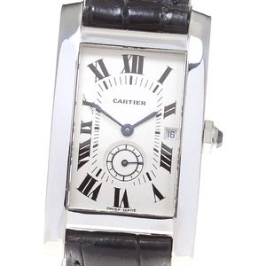 訳あり カルティエ CARTIER W2600751 タンクアメリカン K18WG スモールセコンド クォーツ ボーイズ _824514