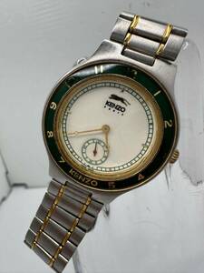 【KENZO】クォーツ メンズ腕時計 中古品　電池交換済み　稼動品　48-1