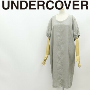 ◆UNDERCOVER アンダーカバー リネン100％ オーバーシルエット ワンピース モスグレー