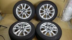 ☆マツダ純正 アクセラ 16×6.5J +50 114.3-5H バリ山 DUNLOP EC202 205/60R16 4本 アクセラ ビアンテ アテンザ プレマシー等