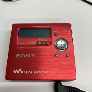 G311-T23-1337 SONY ソニー WALKMAN MDウォークマン MZ-R909 レッド MDプレイヤー ACアダプタ付き 通電確認済み