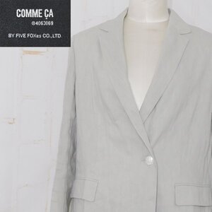 コムサCOMME CA■リネン テーラードジャケット■9■グレー系 ※MS3411016