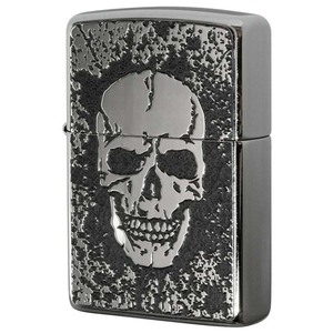 Zippo ジッポライター スカル ドクロ 骸骨 Skull グレー ＃200 メタルプレート 両面加工 ニッケルメッキ 2MPP-Skull GY メール便可