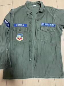 70sUSA製☆米軍実物☆ユーティリティーシャツ☆パッチ多数☆ビンテージ☆USAIRFORCE☆ジョンレノン☆ビートルズ☆モッズ☆ブラー☆オアシス