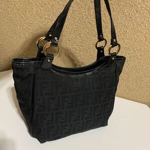 希少　 FENDI フェンディ ズッカ柄 ゴールド金具 キャンバス ハンドバッグ トートバッグ