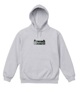 CHANGE FROM APE TO HUMAN BOXLOGO Hooded Sweatshirt(Grey)