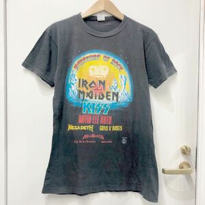 MONSTERS OF ROCK モンスターズオブロック 1988 バンドTシャツ 古着 ブラック M オールドロック 半袖 ヴィンテージ IRONMAIDEN KISS 