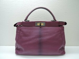 フェンディ FENDI ピーカブー ハンドバッグ カーフ型押 レディース ランクB バッグ BRB・バッグ・財布