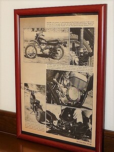 1974年 USA 洋書雑誌記事 額装品 AMF Harley-Davidson SX175 ハーレーダビッドソン / 検索用 アエルマッキ エアロマッキ ( A4サイズ ）