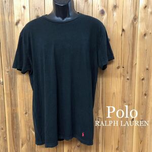 POLO RALPH LAUREN /ポロ ラルフローレン メンズL 半袖Tシャツ トップス 黒 ポニー刺繍 シンプル アメカジ USA古着