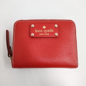 Kate Spade 未使用品 ラウンドファスナー 財布 小銭入れ コインパース WLRU1149 コインケース レッド ケイトスペード 4-0904G 237029