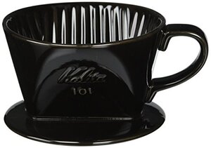 カリタ Kalita コーヒー ドリッパー 陶器製 1~2人用 ブラック 101-ロト #01005