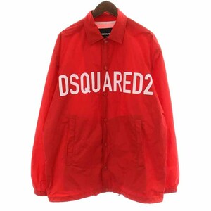 ディースクエアード DSQUARED2 コーチジャケット ロゴプリント 裏メッシュ 48 M 赤 レッド S74AM1446 /YI10 メンズ