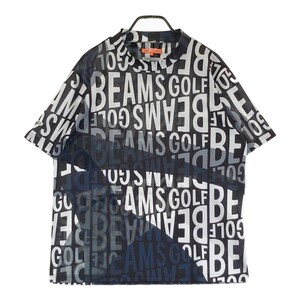 BEAMS GOLF ビームスゴルフ 2023年モデル ハイネック 半袖Tシャツ 総柄 ブラック系 XL [240101300658] ゴルフウェア メンズ