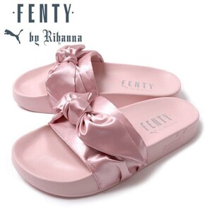 ■激レア■新品タグ付■PUMA RIHANNA Fenty ボウスライド■サテンリボン付サンダル■ピンク■23cm■国内直営店正規品■未使用品■リステア