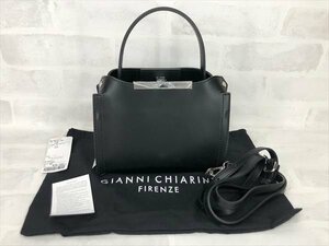 GIANNI CHIARINI ジャンニキアリーニ 2WAY レザー トートバッグ ショルダーバッグ ブラック LH632023012904