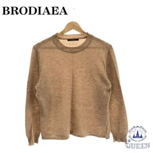 BRODIAEA ブローディア セーター ニット 長袖 ラウンドネック レディース ベージュ 40 901-467 送料無料