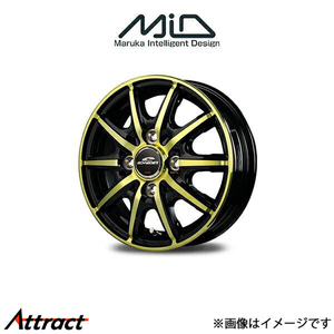 MID シュナイダー RX10-K アルミホイール 4本 ムーブ LA100S/LA110S(12×3.5B 4-100 INSET42 ブラックポリッシュ/ゴールド)SCHNEIDER