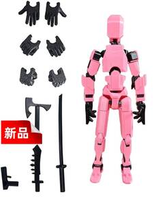 フィギュア ロボット アクション ダミー人形 ピンク 新品