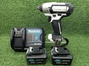 中古 makita マキタ 10.8V インパクトドライバ バッテリー ＋ 充電器付き 白 ホワイト TD110DSHXW