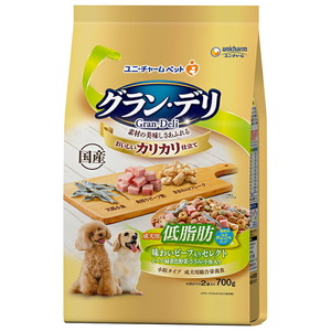 （まとめ買い）グラン・デリ カリカリ仕立て 成犬用 低脂肪 味わいビーフ入りセレクト ～脂肪分約25%カット～ 700g 〔×9〕