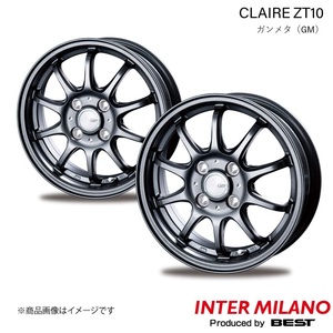 INTER MILANO/インターミラノ CLAIRE ZT10 ホイール 2本【12×4.00B 4-100 INSET42 ガンメタ】