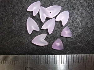 レアで可愛い花びら型！片穴アメジスト紫水晶フロスト加工シェイプセットamethystアメジスト☆　2　 色々たくさん同梱可能!