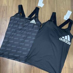 adidas アディダス 胸パッド入り タンクトップ 160cm 2枚①