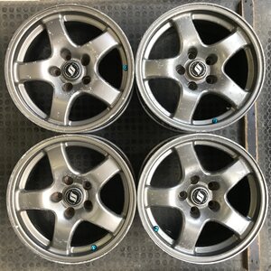 管理番号：Ｗ3-106【４本価額】【16x8J 5x114.3 ET+30 ハブ66】NISSAN 純正・R32 GTR等・店頭直接引取可能