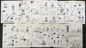 真作保証品『下元克己 直筆画稿15枚 悪友 貸本劇画NO.1 掲載作品より』昭和30年代