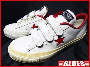 即決★CONVERSE★25cm 美品 ベルクロ ワンスター 日本製 コンバース メンズ 6.5 レザースニーカー ホワイト 本革 オールスター 本皮 廃盤