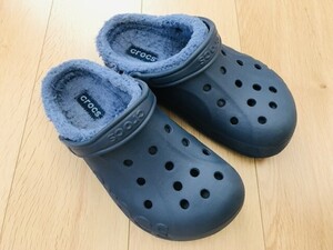 crocs クロックス＊起毛中敷きサンダル＊ネイビーグレー＊M-7 W-9