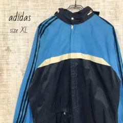 アディダス　adidas　ワンポイントロゴ　ナイロンジャケット　パーカー　古着