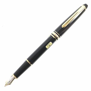 良品▼MONTBLANC モンブラン マイスターシュテュック クラシック ホワイトスター ペン先14K 万年筆 ブラック×シルバー Mニブ ドイツ製