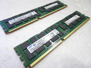 美品 SAMSUNG サーバー用 メモリー DDR3L-1333 PC3L-10600R 1枚8GB×2枚組 両面チップ 合計16GB Registered ECC 動作検証済 1週間保証