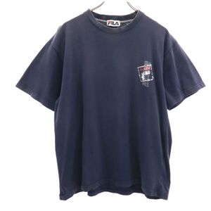 フィラ オールド 両面プリント 半袖 Tシャツ L ネイビー FILA メンズ