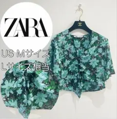 ZARA　トップス　上品　きれいめ　花柄　高見え