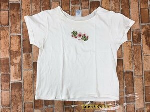 CRAZY SHIRT クレイジーシャツ レディース 花刺繍 クロップド Tシャツ S コットン 白